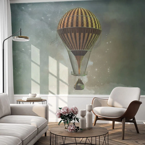 Fototapeta Premium Sand - Průkopnické lety - Balón, Létat, Mraky - 150x105 cm