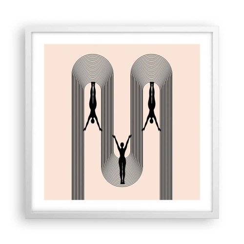 Plakát v bílém rámu - Vzhůru nohama - 50x50 cm