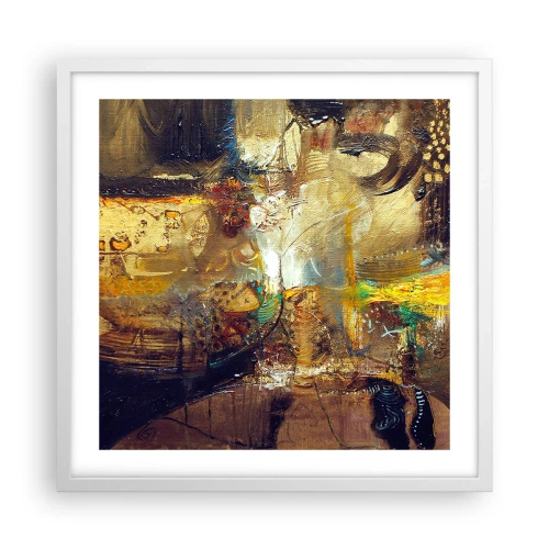Plakát v bílém rámu - Zima, tepleji, horko - 50x50 cm