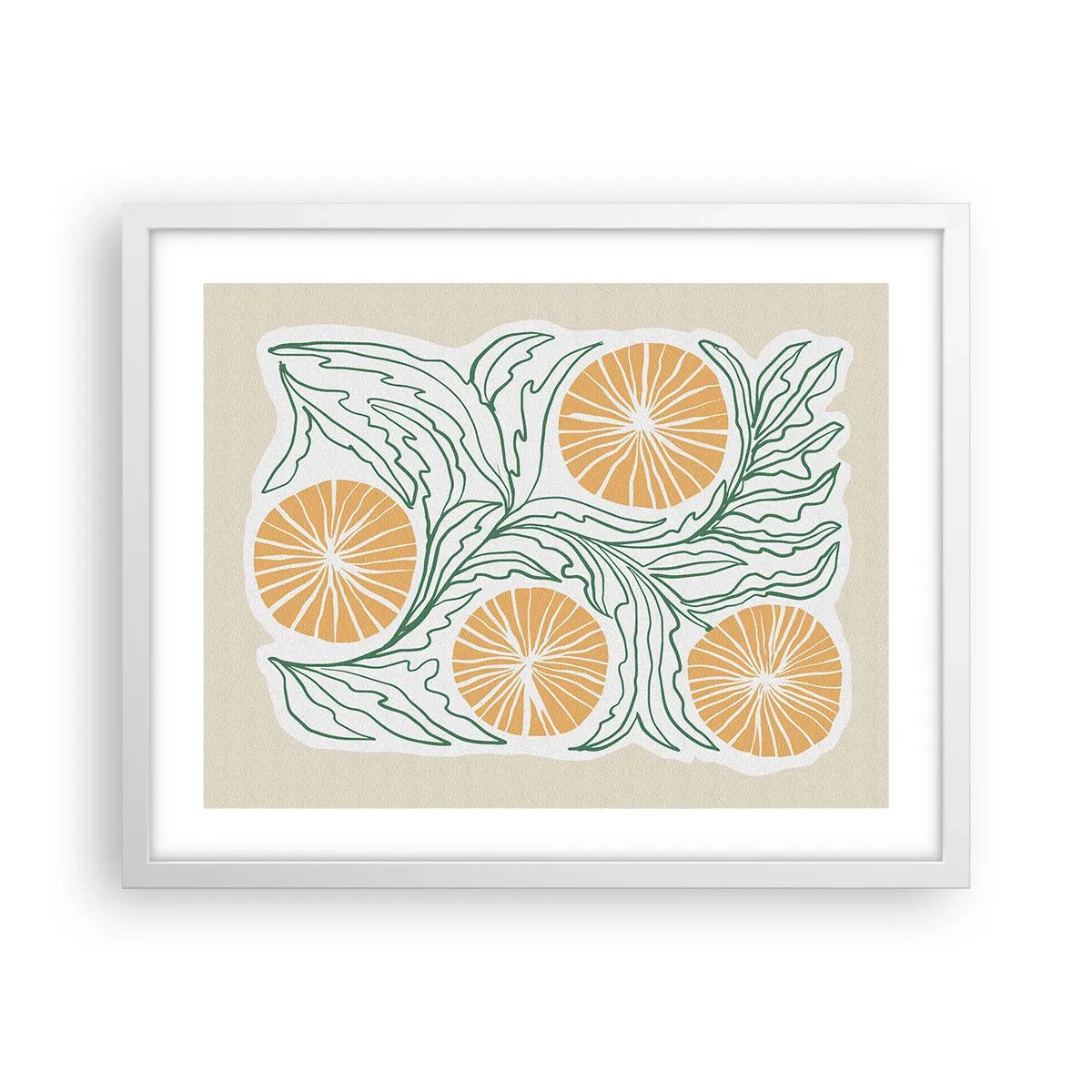 Plakát v bílém rámu - Etnický s abstraktním nádechem - 50x40 cm