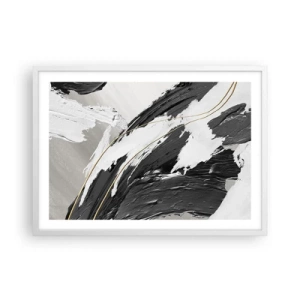 Plakát v bílém rámu - Velkorysá abstrakce - 70x50 cm