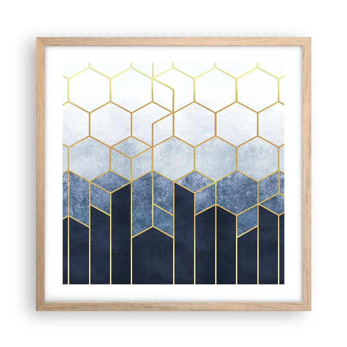 Plakát v rámu světlý dub - Kompozice v synkopickém rytmu - 50x50 cm