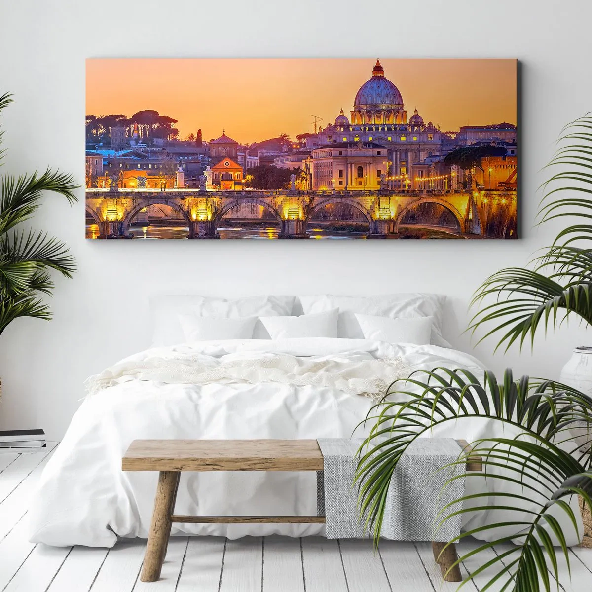 Obraz na plátně - Soumrak nad Věčným městem - 100x40 cm