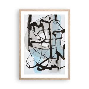 Plakát v rámu světlý dub - Přesto modrá - 50x70 cm