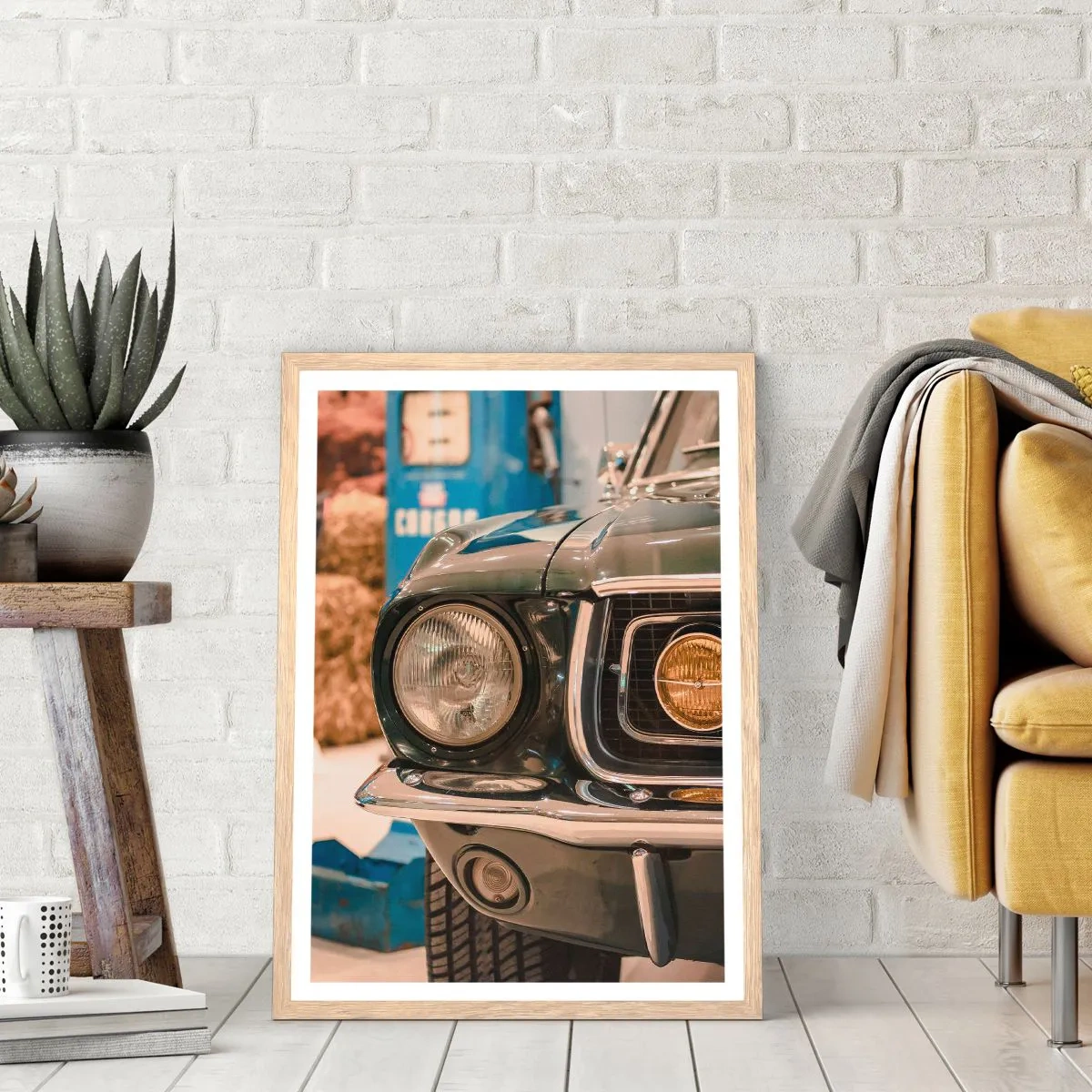 Plakát v rámu světlý dub - Setkání s legendou - 30x40 cm