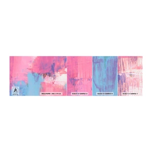 Vzor Fototapety Samolepicí Deluxe Sticker - Růžová, modrá a špetka světla - Abstrakce, Minimalismus, Kus - 100x30 cm