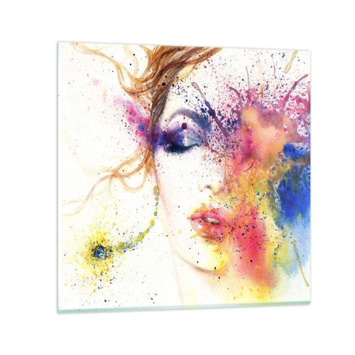 Obraz na skle - Duhová závrať - 30x30 cm