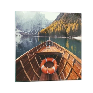 Obraz na skle - Horská túra - 40x40 cm