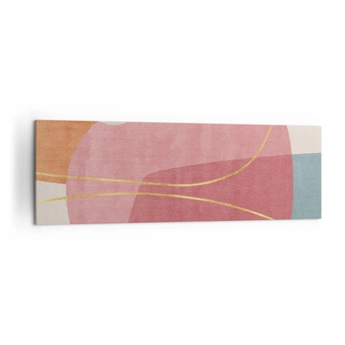 Obraz na plátně - Pastelová kompozice se zlatou nití - 160x50 cm