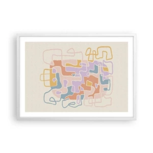 Plakát v bílém rámu - Labyrint – veselé dobrodružství - 70x50 cm