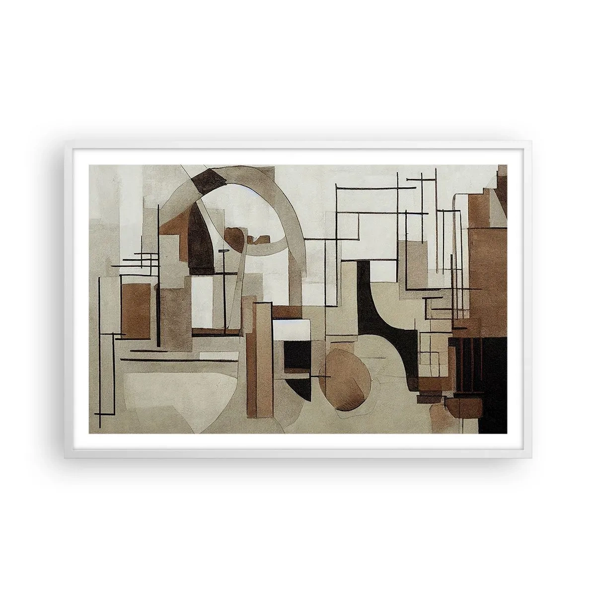 Plakát v bílém rámu - Městská krajina 2.0 - 91x61 cm