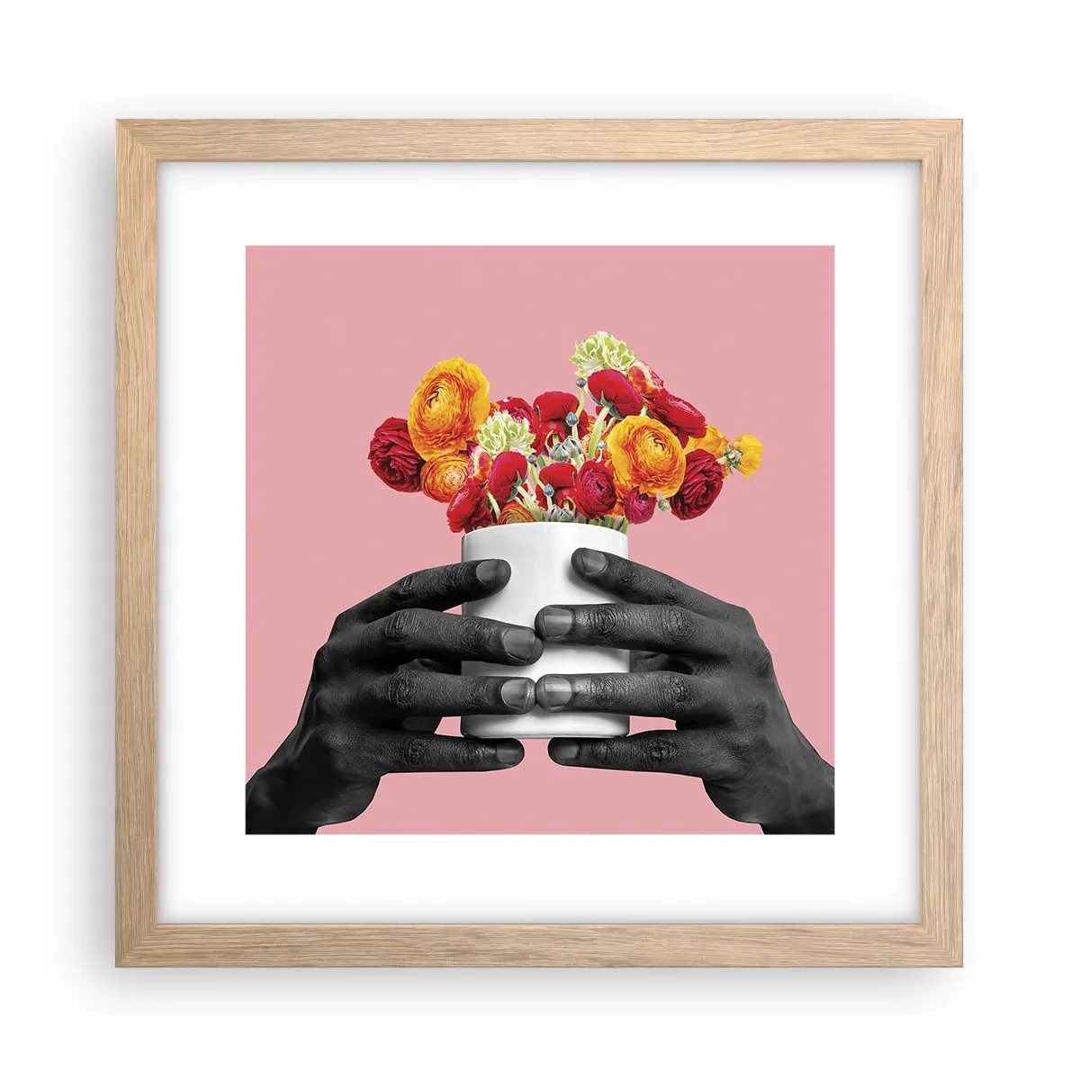 Plakát v rámu světlý dub - Apoteóza života - 30x30 cm