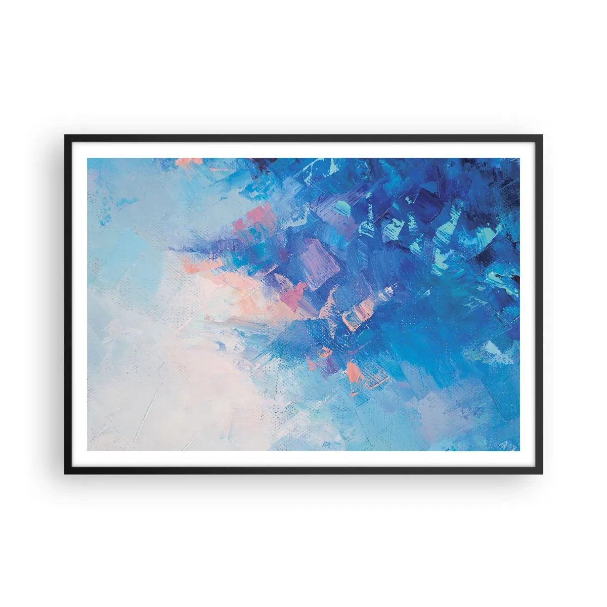Plakát v černém rámu - Zimní abstrakce - 100x70 cm