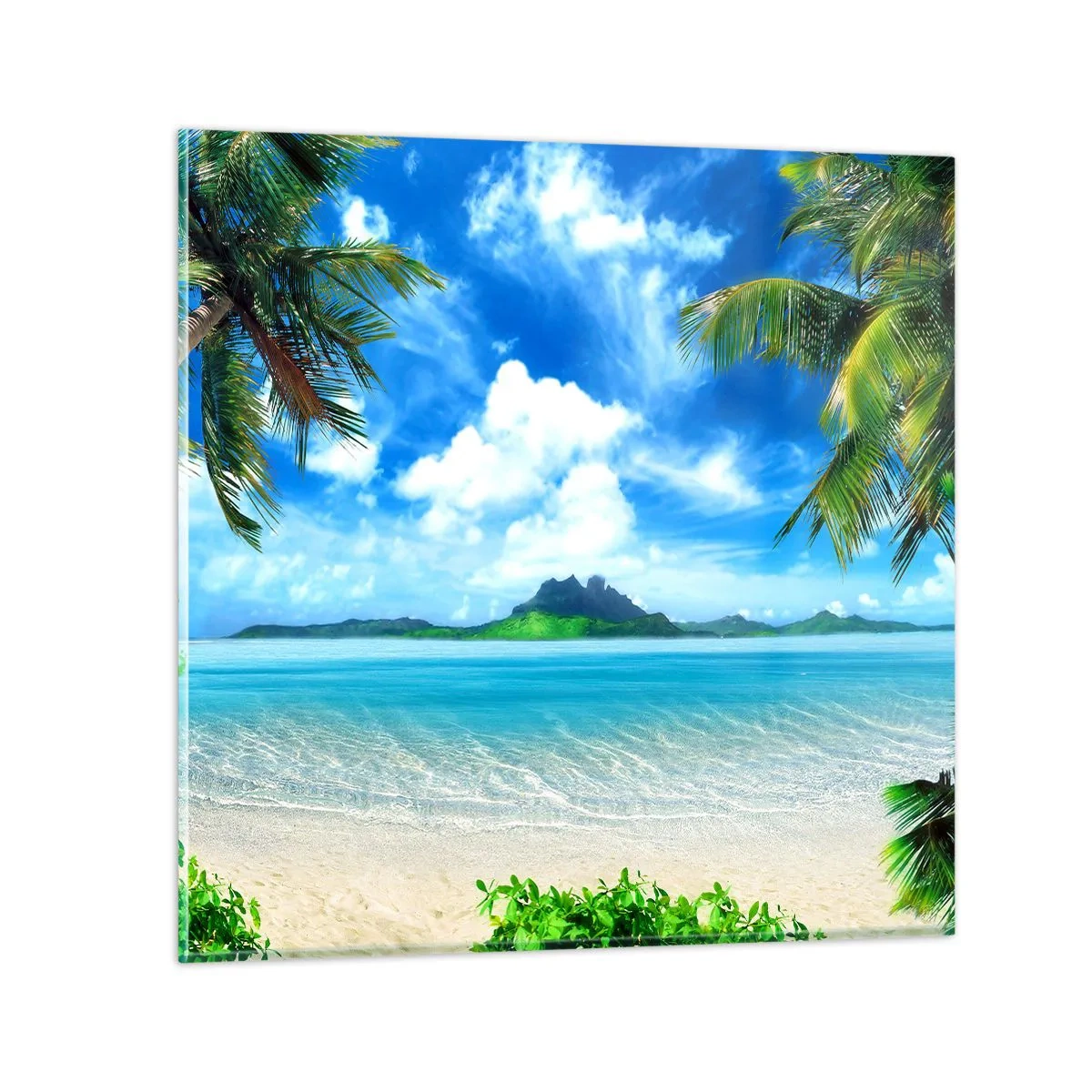 Obraz na skle - Modř tropů - 60x60 cm