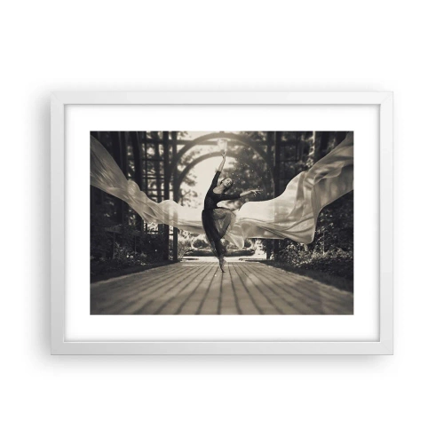 Plakát v bílém rámu - Tanec ducha zahrady - 40x30 cm
