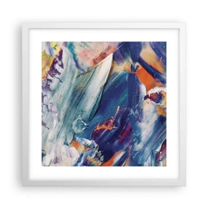 Plakát v bílém rámu - Chaos barev - 40x40 cm