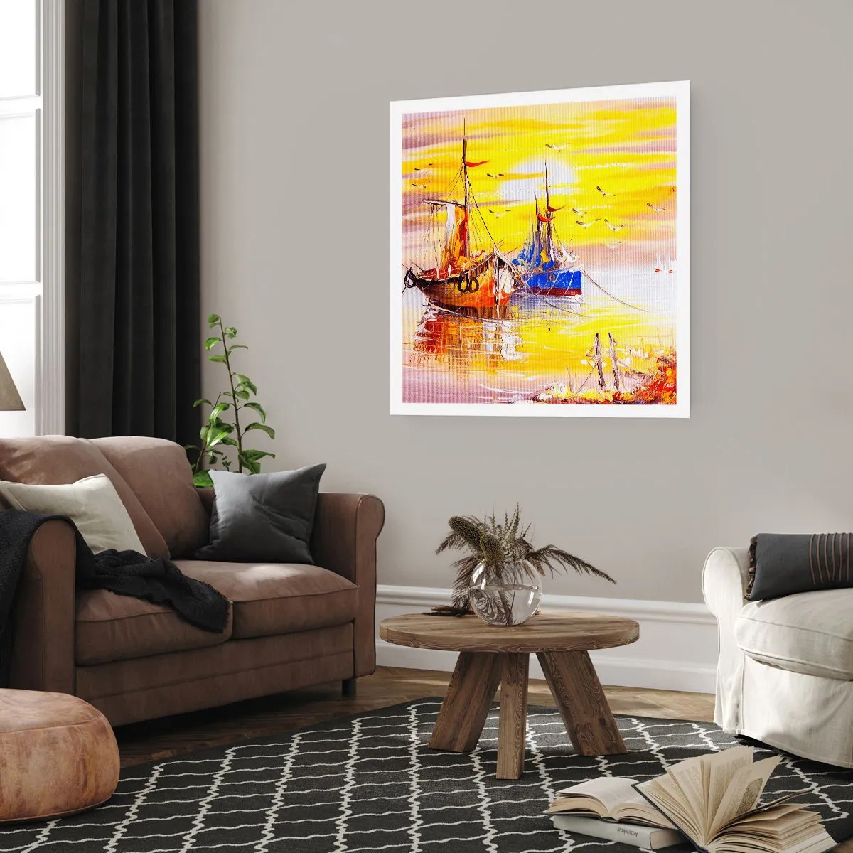Plakát - Zasloužený odpočinek v přístavu - 60x60 cm