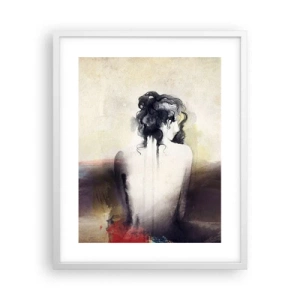 Plakát v bílém rámu - Jemné linie, oválné tvary - 40x50 cm