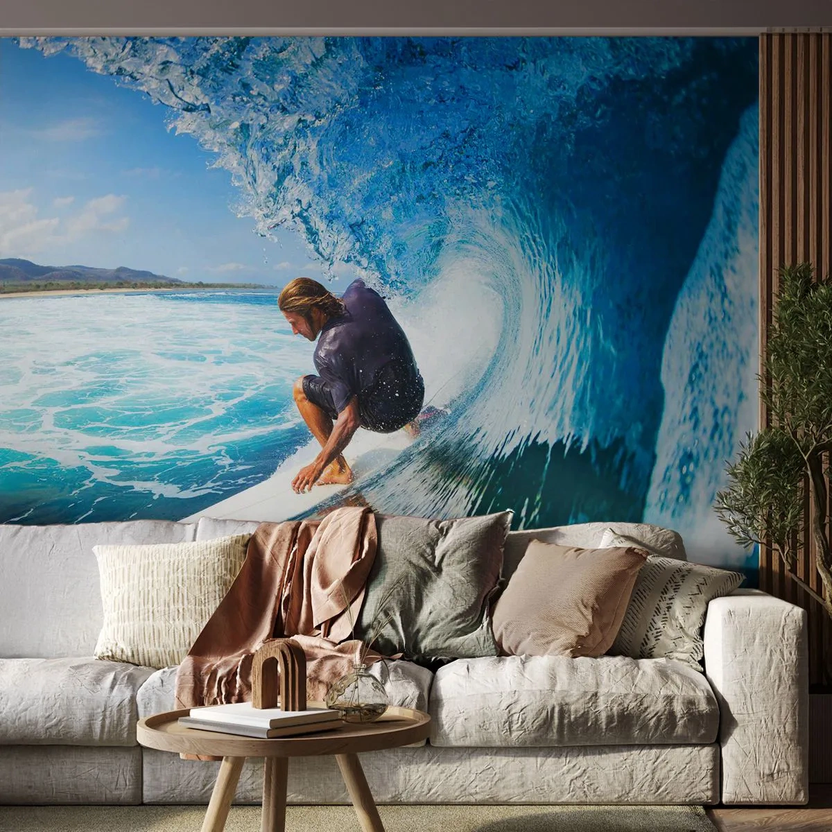 Fototapeta Samolepicí Deluxe Sticker - Tančící s vlnami - Sport, Surfování, Surf - 250x175 cm