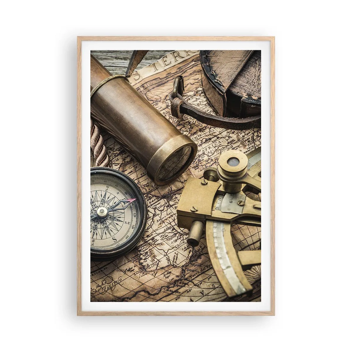 Plakát v rámu světlý dub - Urči směr - 70x100 cm