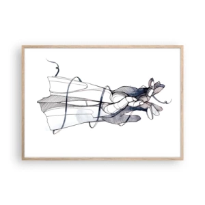 Plakát v rámu světlý dub - Studie o dotyku - 100x70 cm