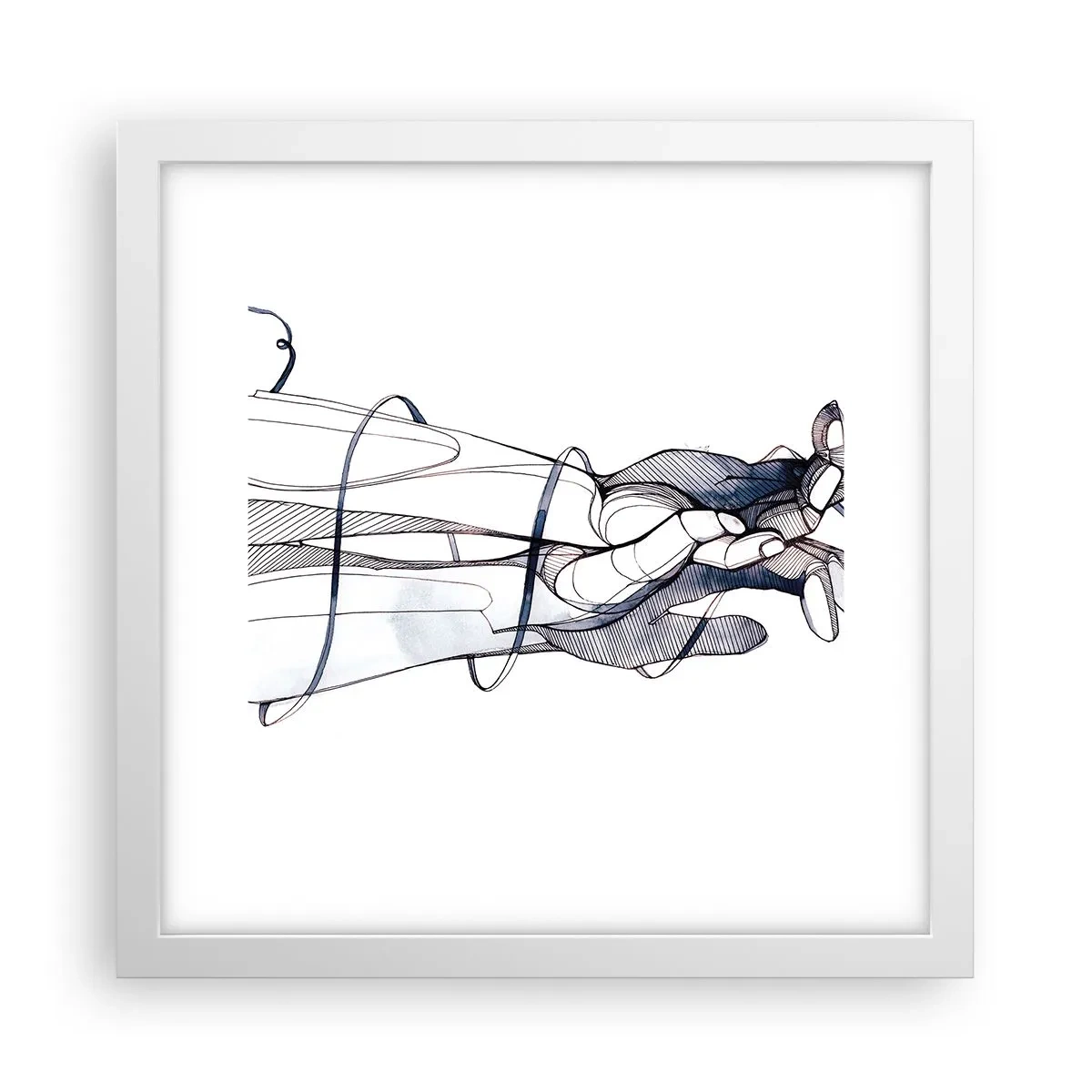 Plakát v bílém rámu - Studie o dotyku - 30x30 cm