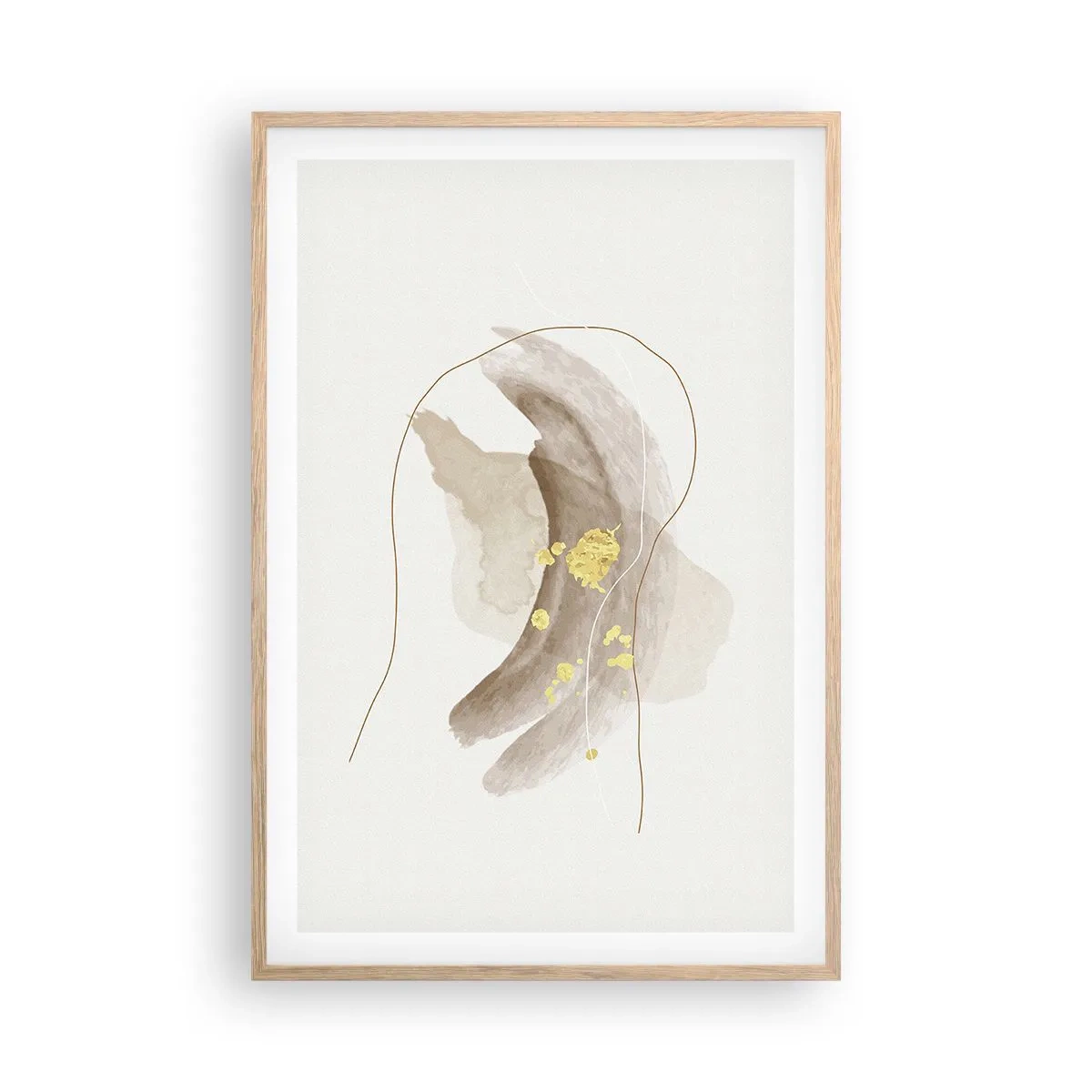 Plakát v rámu světlý dub - Vesmírná bytost - 61x91 cm
