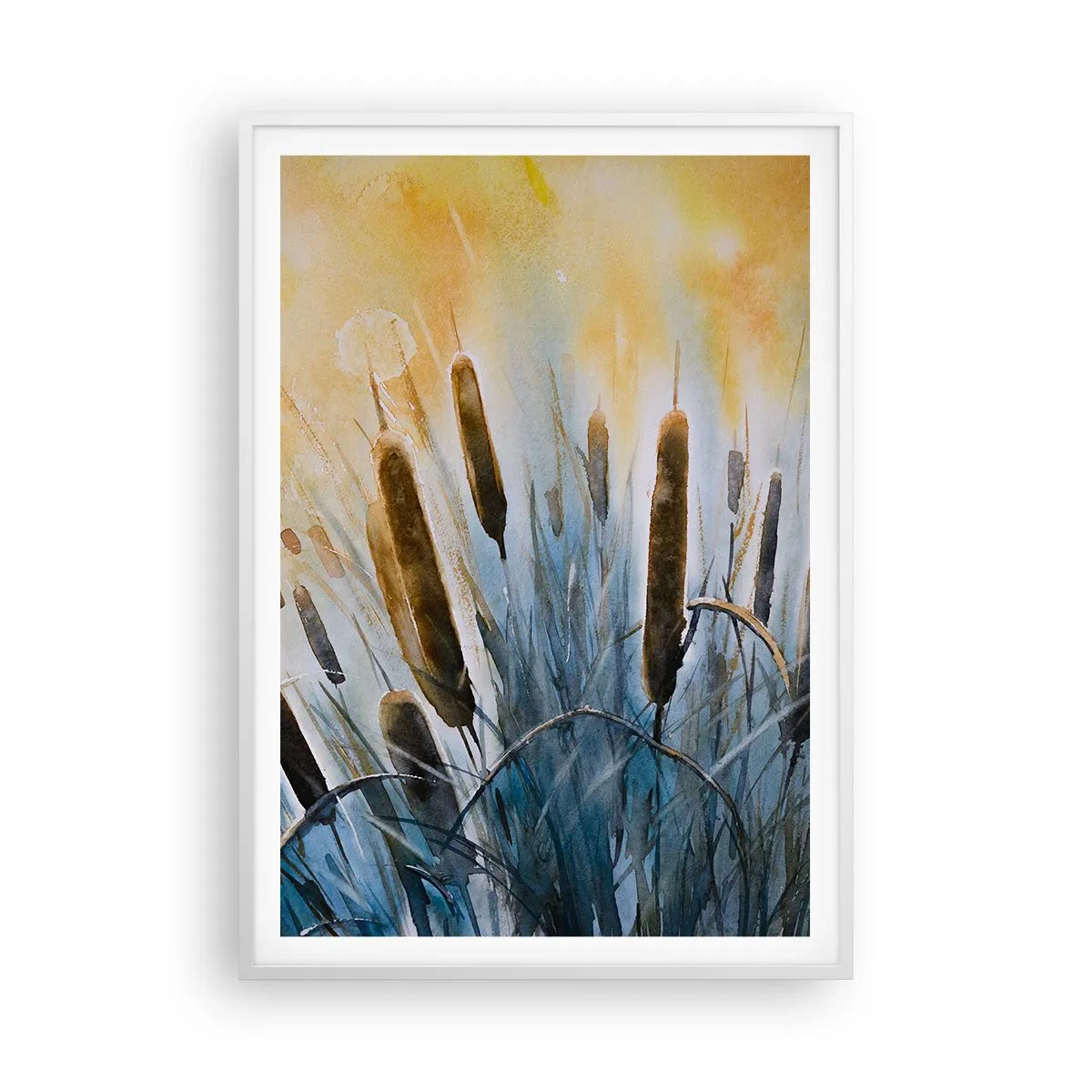 Plakát v bílém rámu - Chlad vody, žár slunce - 70x100 cm