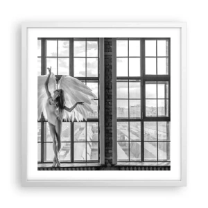 Plakát v bílém rámu - Město andělů? - 50x50 cm