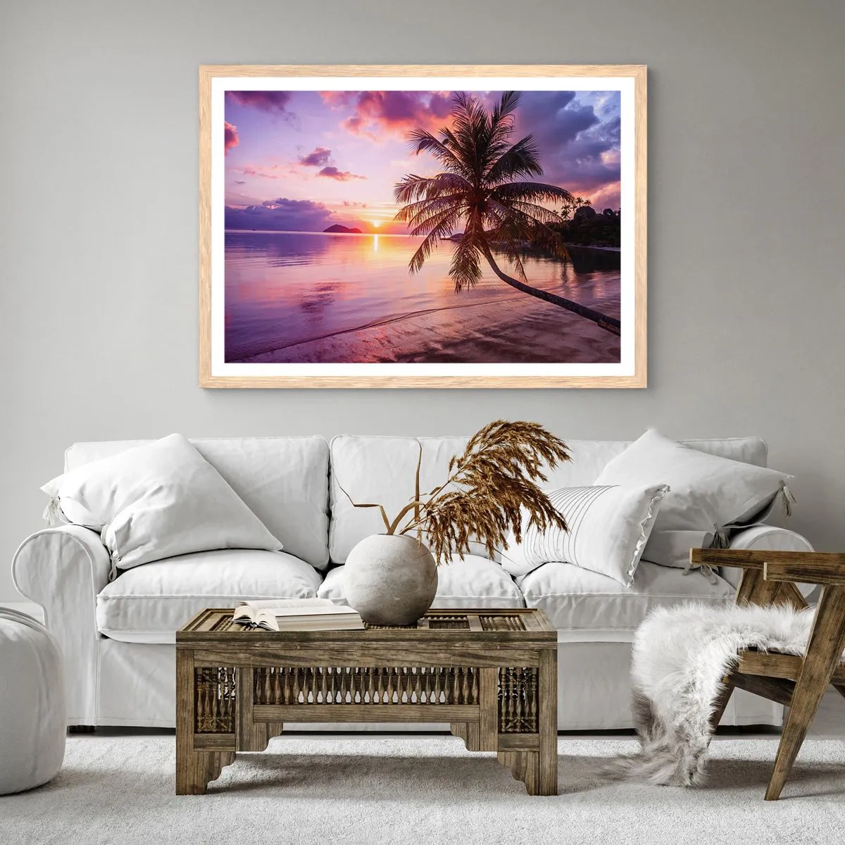 Plakát v rámu světlý dub - Blahobyt až po okraj - 70x50 cm
