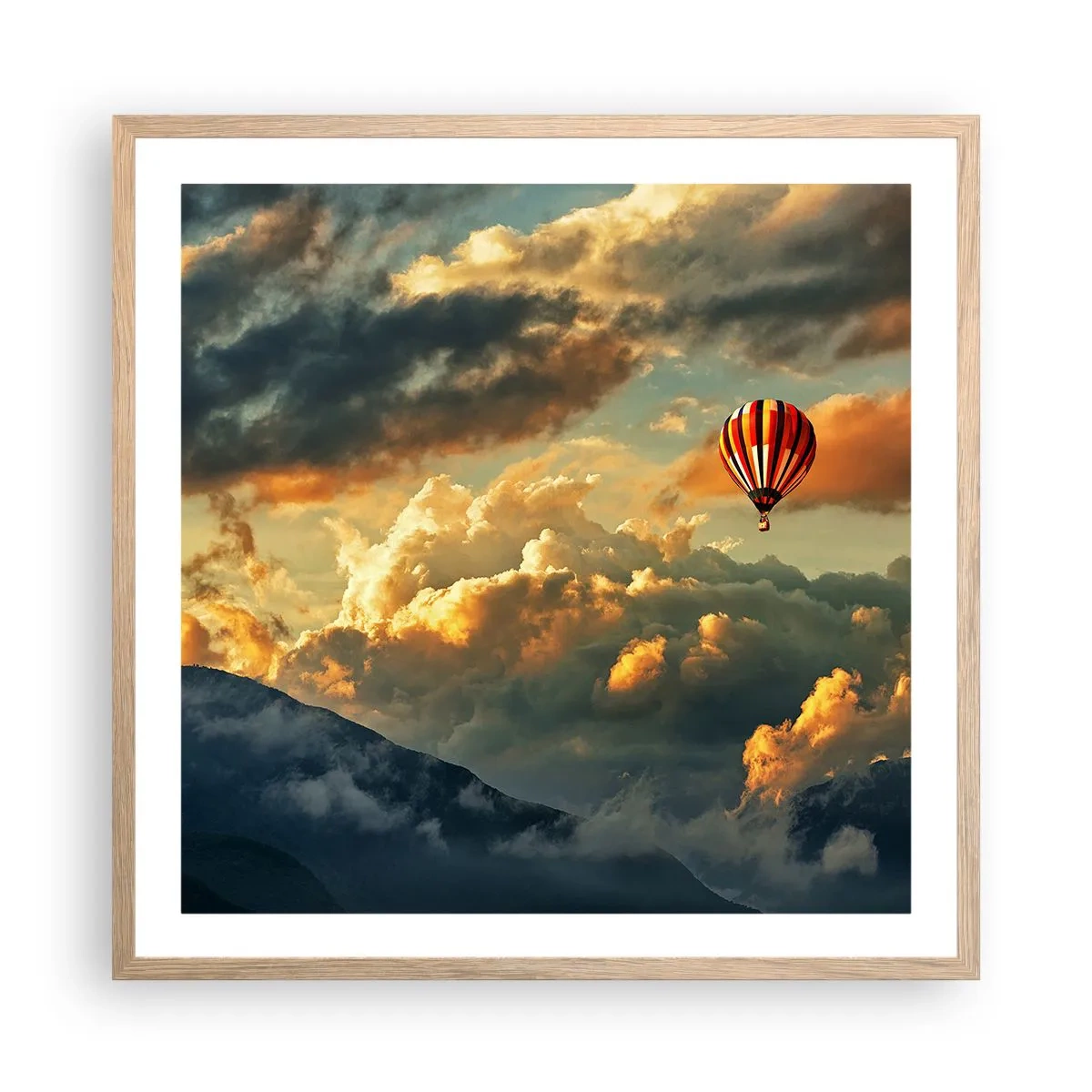 Plakát v rámu světlý dub - Letím, protože chci - 60x60 cm
