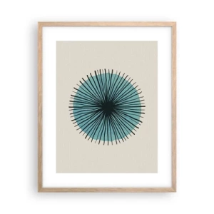 Plakát v rámu světlý dub - Zářící modrá - 40x50 cm