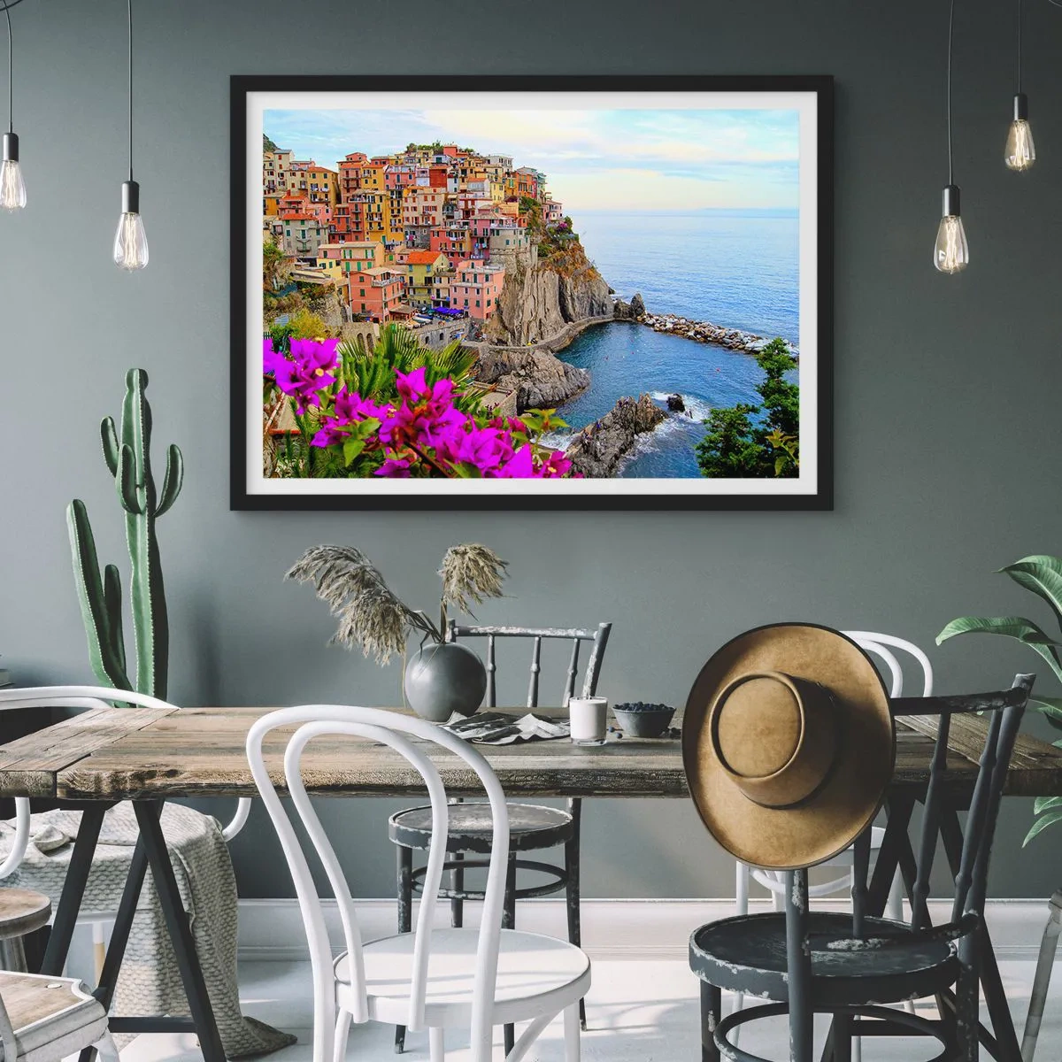 Plakát v černém rámu - Usměvavé město - 70x50 cm