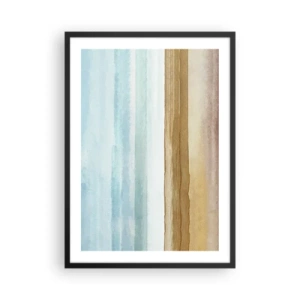 Plakát v černém rámu - Minimalistická krajina v pastelových odstínech - 50x70cm - Utěšení - Moderní nástěnná dekorace do obývacího pokoje a ložnice ARTTOR