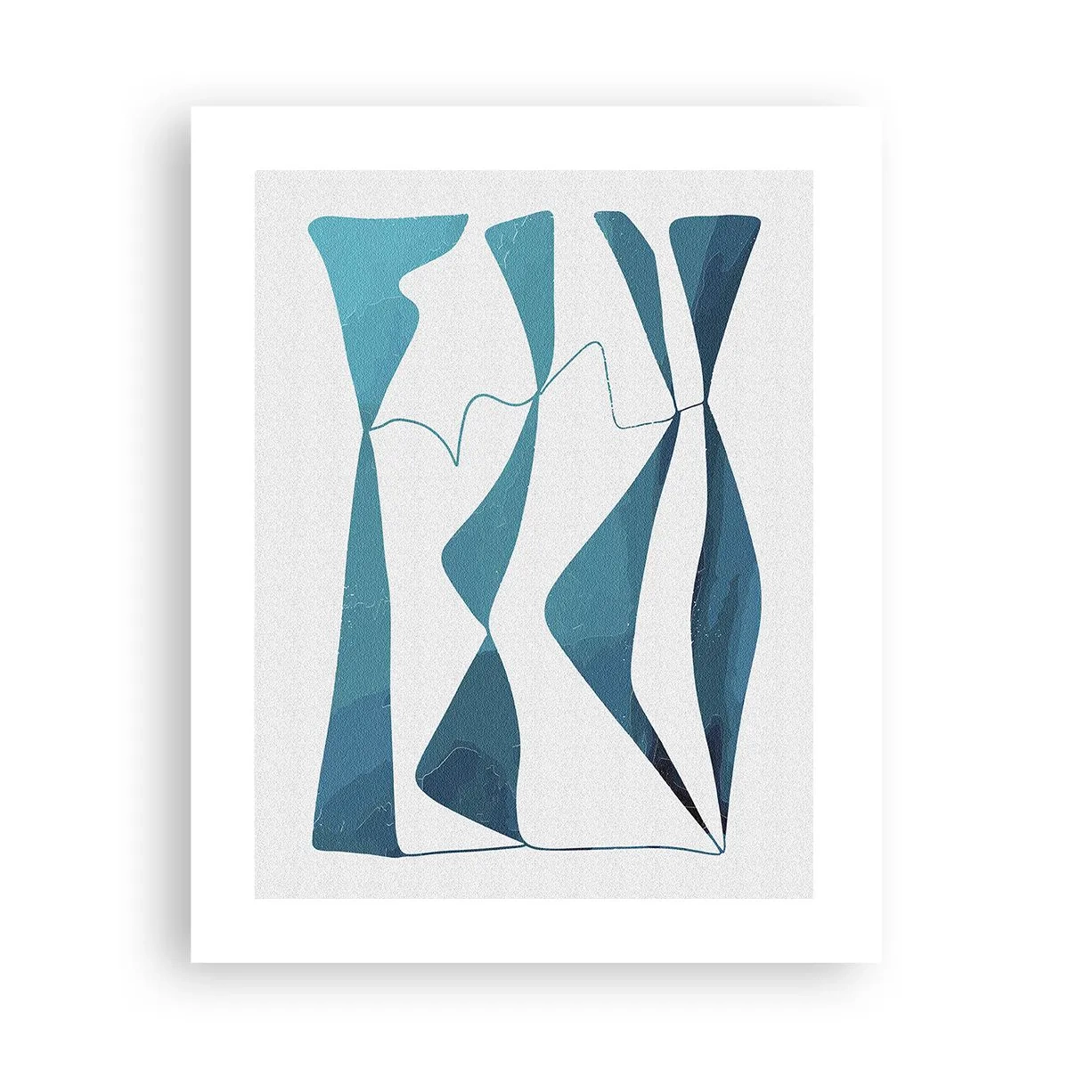 Plakát - Abstrakce: tyrkysový vztah - 40x50 cm