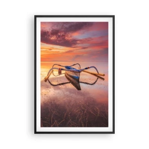 Plakát v černém rámu - Klid tropického večera - 61x91 cm