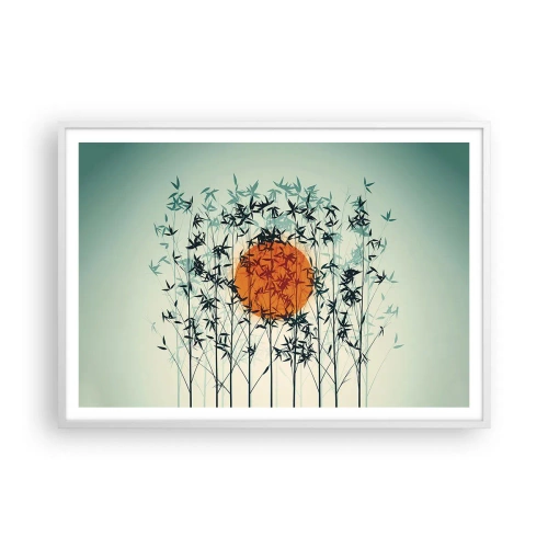 Plakát v bílém rámu - Japonské slunce - 100x70 cm