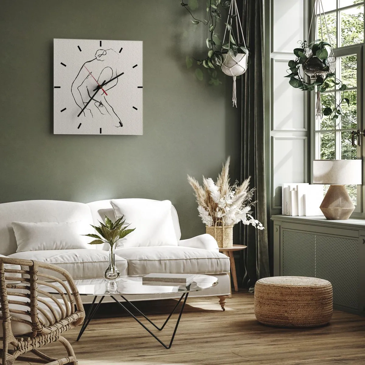 Nástěnné hodiny - Intimní skica - 30x30 cm