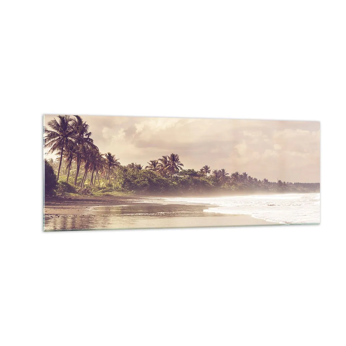Obraz na skle - Pohlazení vln - 140x50 cm