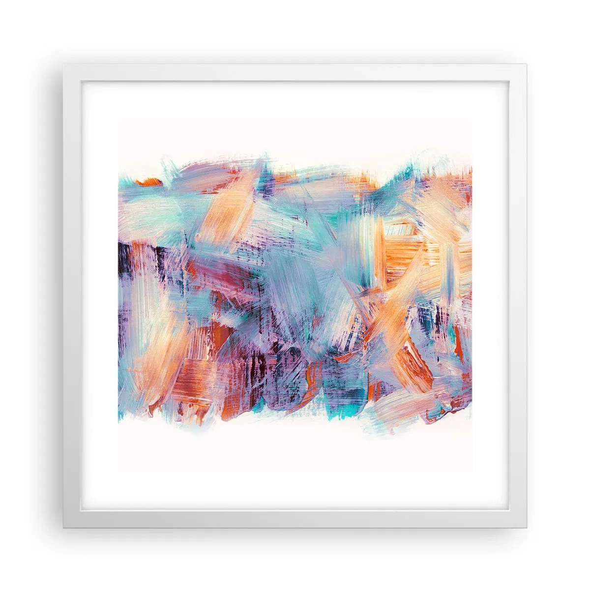 Plakát v bílém rámu - Barevný nepořádek - 40x40 cm