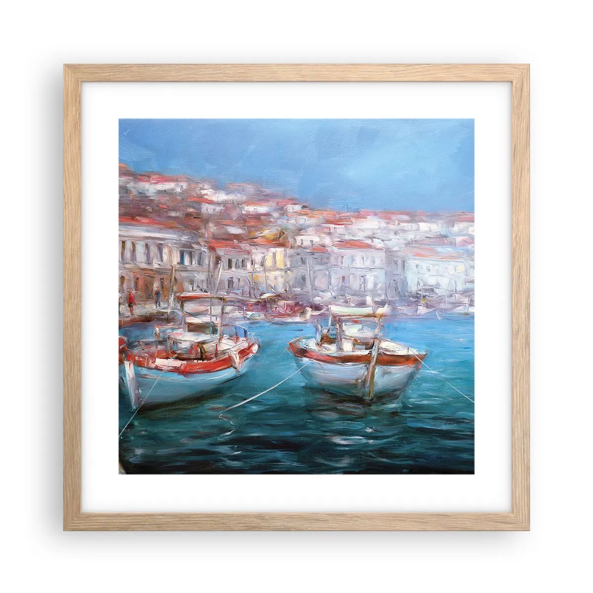 Plakát v rámu světlý dub - Italský záliv - 40x40 cm