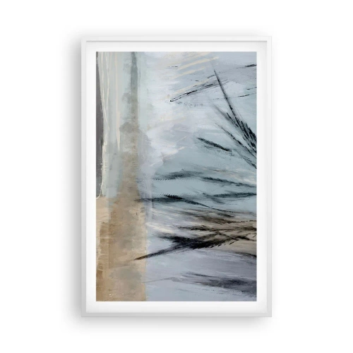 Plakát v bílém rámu - Zimní pole - 61x91 cm