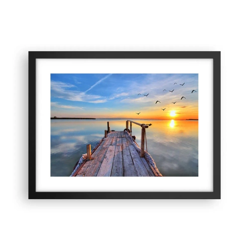 Plakát v černém rámu - Jít před sebe směrem ke slunci - 40x30 cm