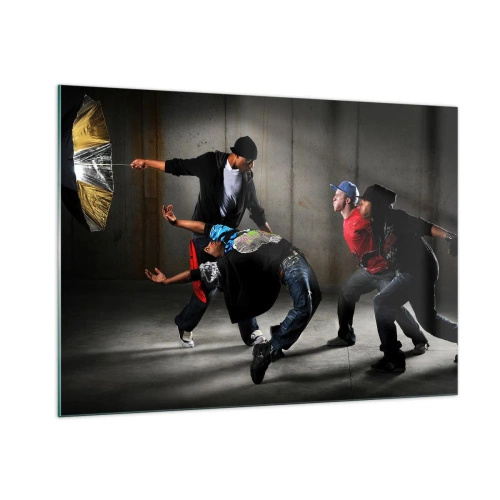 Obraz na skle - Tančící s pouličním větrem - 100x70 cm