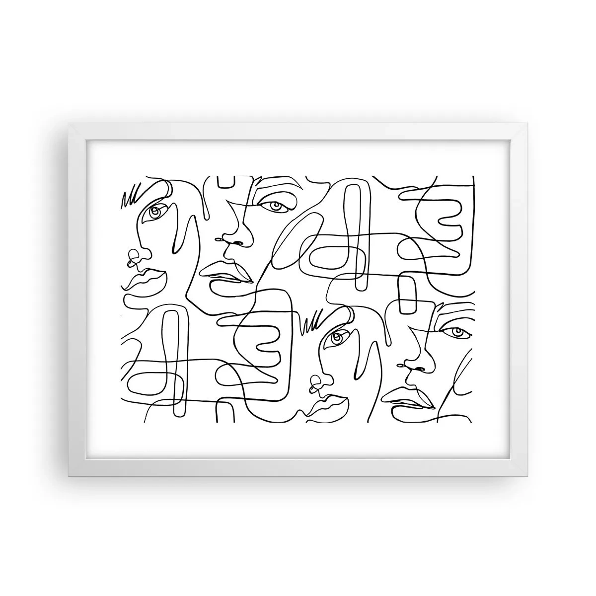 Plakát v bílém rámu - Ve spletených emocích - 40x30 cm