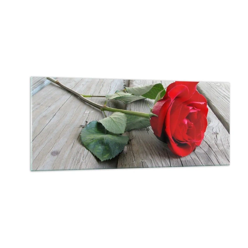 Obraz na skle - Studie v šarlatové - 100x40 cm