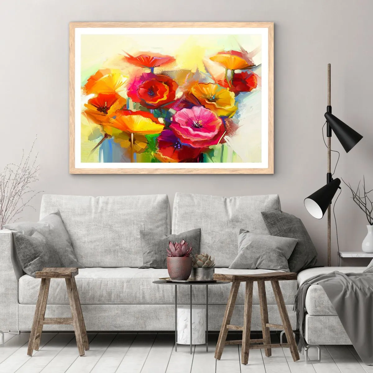 Plakát v rámu světlý dub - Nejenom červené - 91x61 cm