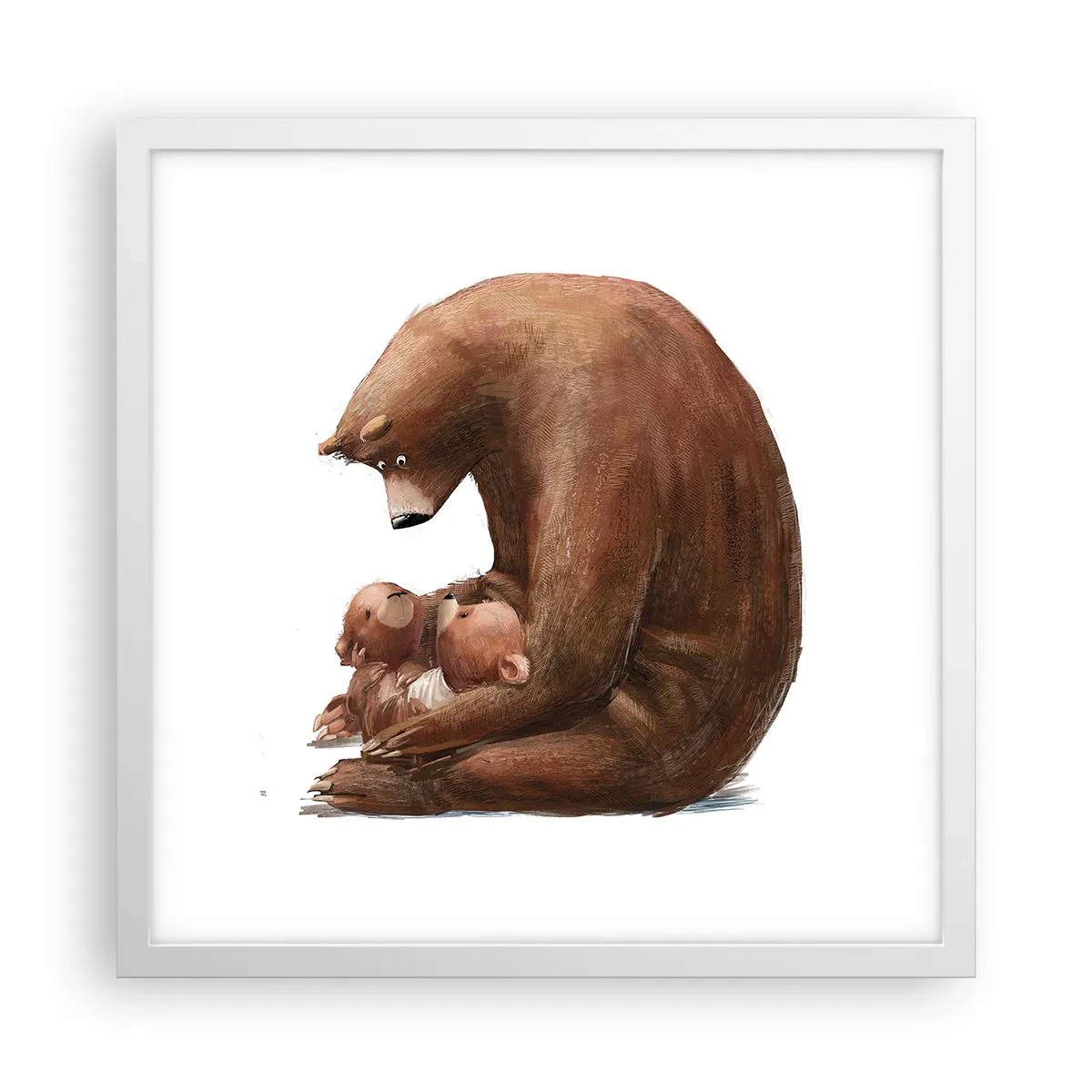 Plakát v bílém rámu - Sladké sny, děti - 40x40 cm