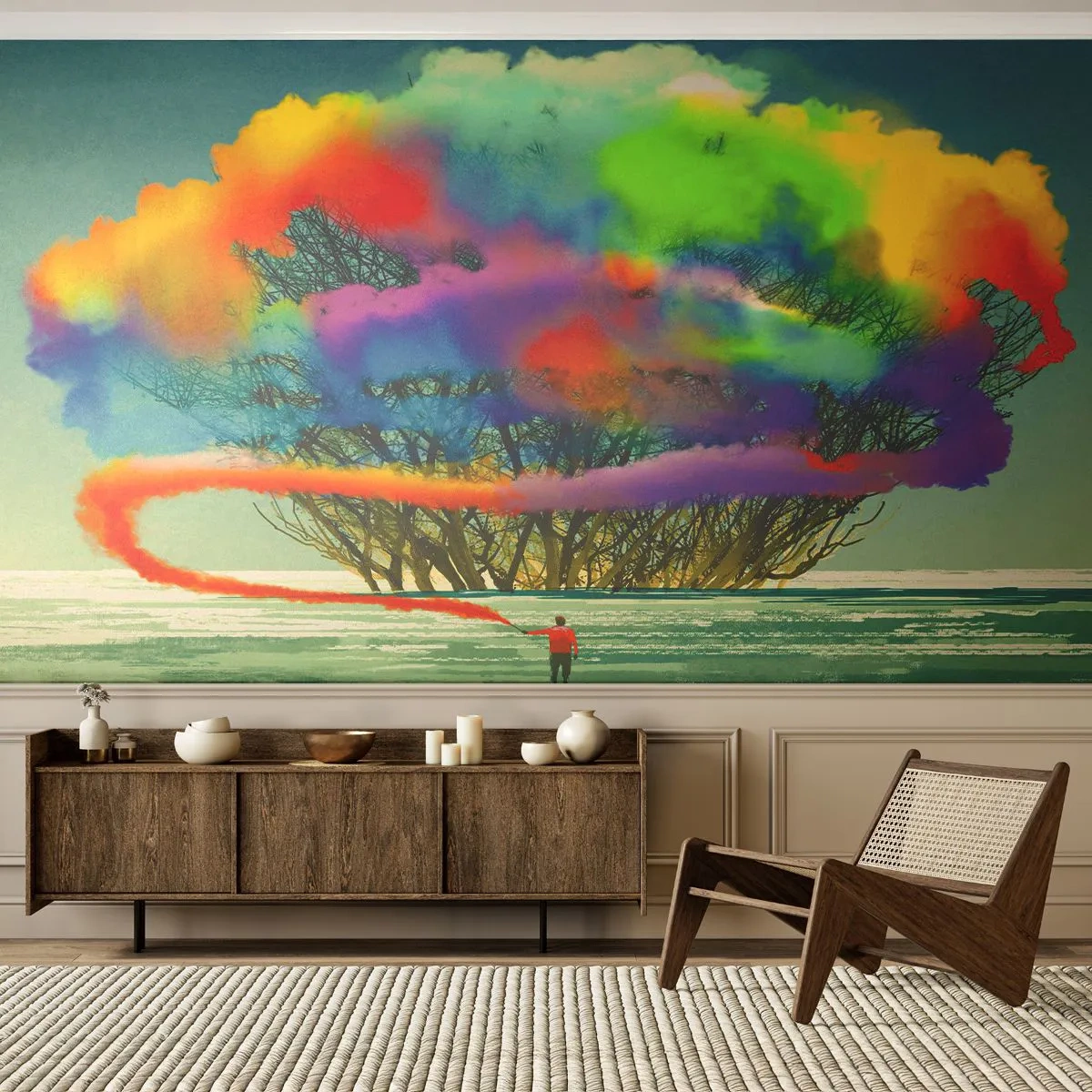 Fototapeta Samolepicí Deluxe Sticker - Oživit tento svět - Abstrakce, Muž, Moderní vzor - 250x175 cm