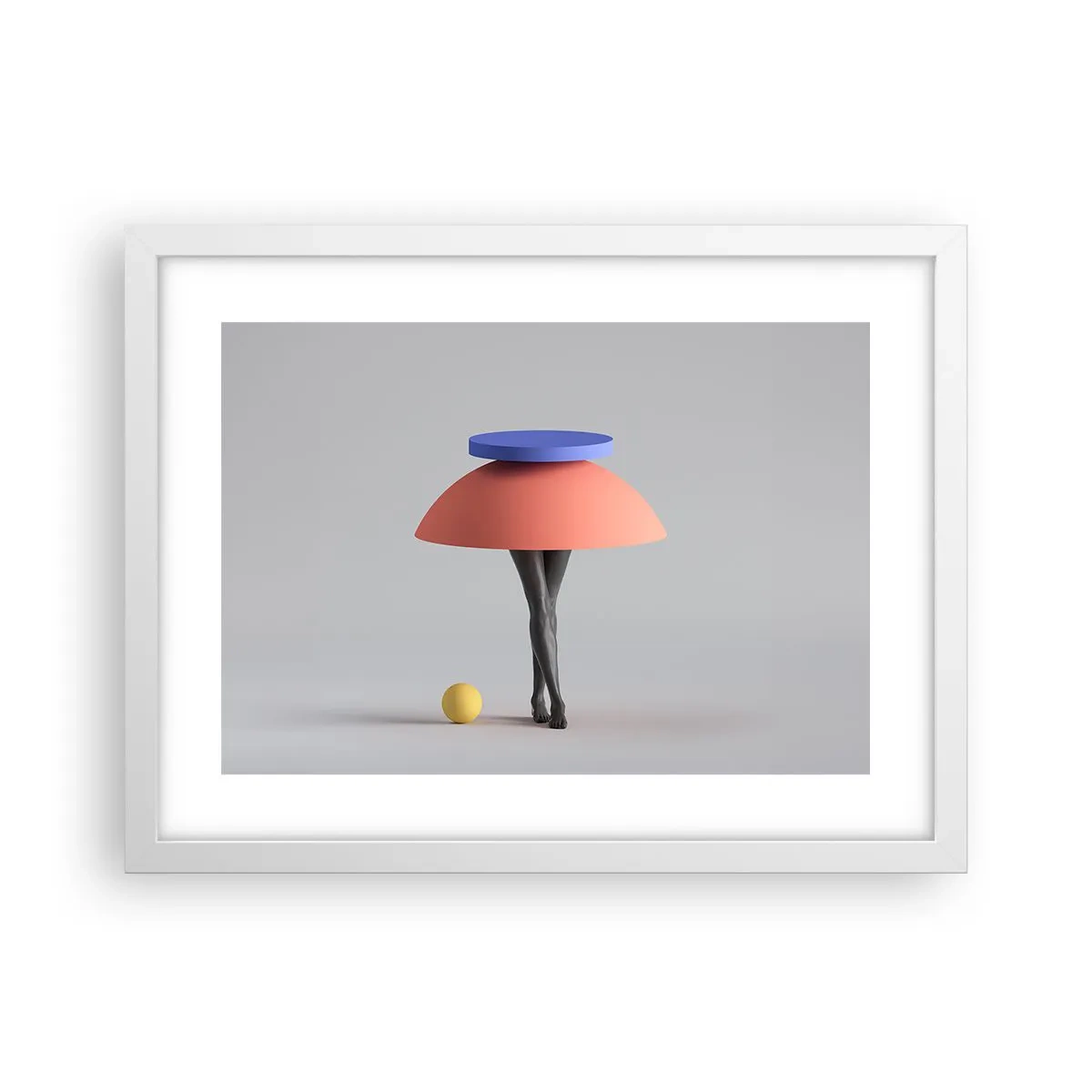 Plakát v bílém rámu - Surrealistická kompozice - 40x30 cm